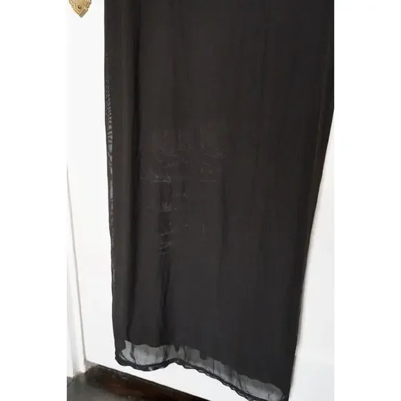 Saunders Mesh Midi Dress Ditzy Floral Red Ruched Sheath Slit Size 10 - Picture 5 of 8